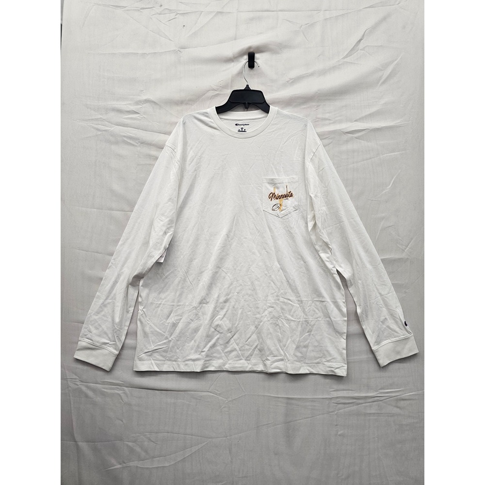 Champion Mens Minnesota Golden Gophers T-Shirt White Cotton Athletic Size 2XL